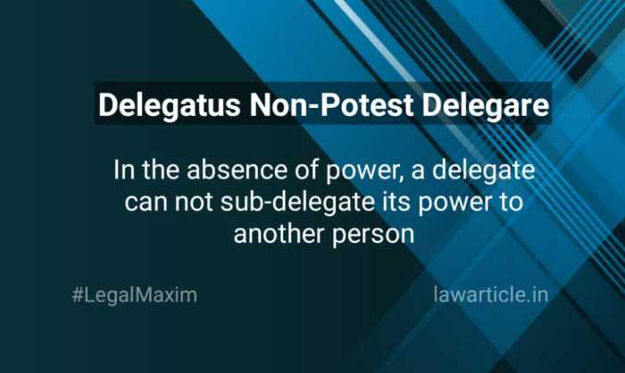 Delegatus Non Potest Delegare Law Article